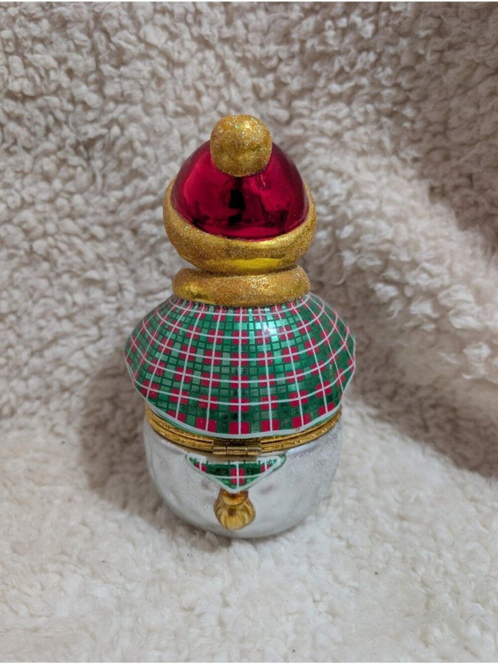 Christopher Radko Galerie Snowman Hinged Trinket Box Christmas Ornament 2005 - Picture 6 of 6